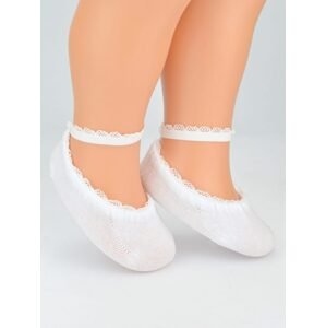 Baby Nellys Kojenecké bavlněné ponožky s krajkou, bílé, 6-12 m