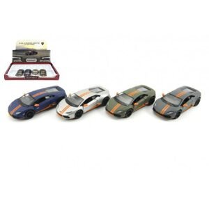 Teddies Auto Kinsmart Lamborghini Huracan kov 12cm na zpětné natažení asst 4 barvy 12ks v boxu