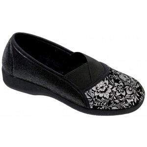 GOJI elastická obuv dámská černá se stříbrným potiskem O6968-F48 Nursing Care Velikost: 37