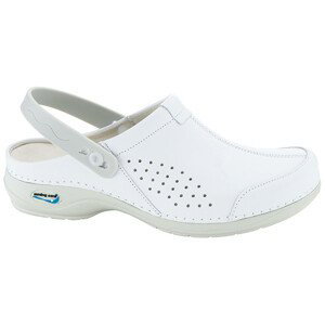 VENEZA pracovní kožená pratelná obuv s certifikací unisex s páskem bílá WG3AP10 Nursing Care Velikost: 42