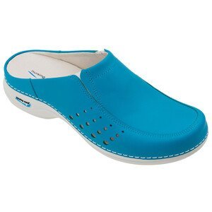 BERLIM pracovní kožená pratelná obuv s certifikací dámská bez pásku modrá  - light blue WG4A19 Nursing Care Velikost: 35