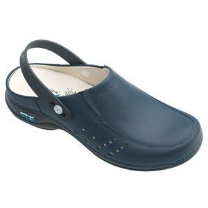 BERLIM pracovní kožená pratelná obuv s certifikací unisex s páskem tmavě modrá WG4AP03 Nursing Care Velikost: 35