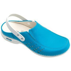 BERLIM pracovní kožená pratelná obuv s certifikací dámská s páskem modrá WG4AP19 Nursing Care Velikost: 35