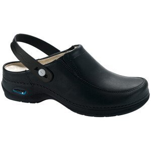 PARIS pracovní kožená pratelná obuv s certifikací unisex s páskem černá WG4P11 Nursing Care Velikost: 36