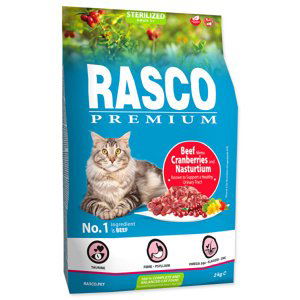 Rasco Premium Cat Sterilized, Beef Cranberries, Nasturtium 2kg