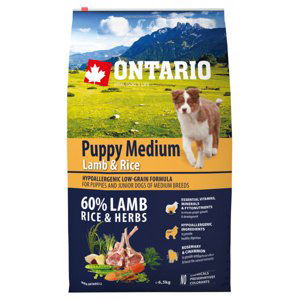 Ontario Puppy Medium Lamb & Rice 6,5 kg