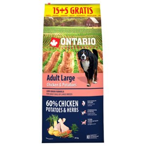 Ontario Adult Large Chicken & Potatoes 15+5kg zdarma