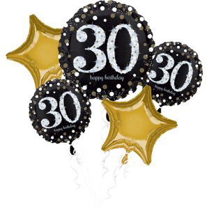 30. narozeniny balónky sada 5 ks Amscan 30. narozeniny balónky sada 5 ks Amscan