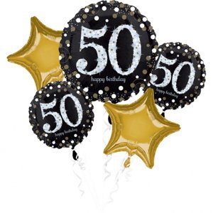 50. narozeniny balónky sada 5 ks Amscan 50. narozeniny balónky sada 5 ks Amscan