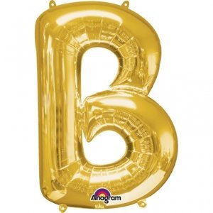Písmeno B zlatý foliový balónek 33 cm x 22 cm Amscan Písmeno B zlatý foliový balónek 33 cm x 22 cm Amscan