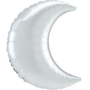 Fóliový balónek měsíc satén bílý 66 cm Fóliový balónek měsíc satén bílý 66 cm