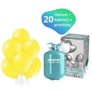 Bomba s heliem + balónky 20 ks žluté Bomba s heliem + balónky 20 ks žluté