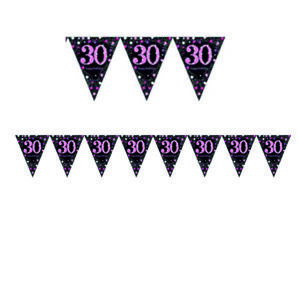 Vlajka 30. narozeniny pink 4 m Amscan Vlajka 30. narozeniny pink 4 m Amscan