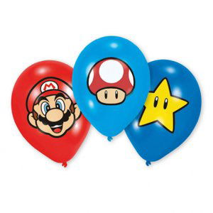 Super Mario balónky 6ks 27,5cm Super Mario balónky 6ks 27,5cm