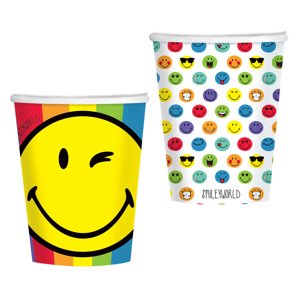 Smiley World kelímky 8 ks 250 ml Amscan Smiley World kelímky 8 ks 250 ml Amscan