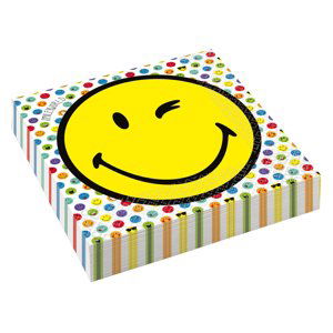 Smiley World ubrousky 16 ks 33 cm x 33 cm Amscan Smiley World ubrousky 16 ks 33 cm x 33 cm Amscan