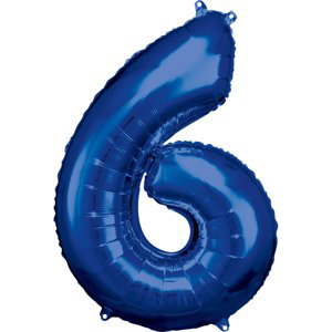 Amscan Balónek fóliový narozeniny číslo 5 modré 86cm Amscan Balónek fóliový narozeniny číslo 6 modré 86cm