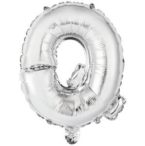 Písmeno Q stříbrný balónek 40 cm