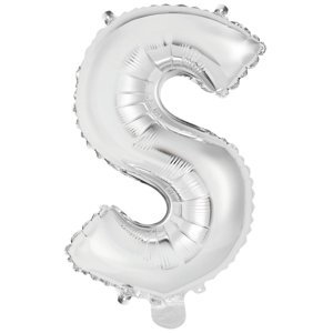 Písmeno S stříbrný balónek 24,5 cm x 40 cm Písmeno S stříbrný balónek 24,5 cm x 40 cm