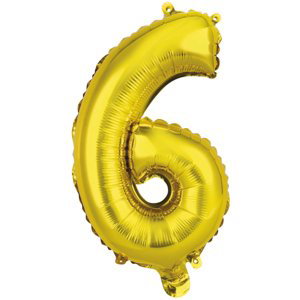 Balónek foliový narozeniny číslo 6 zlatý 35 cm Amscan Balónek foliový narozeniny číslo 6 zlatý 35 cm Amscan