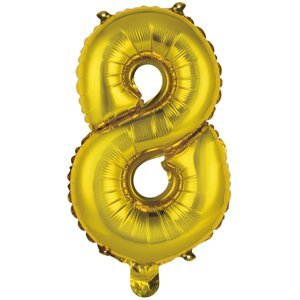 Balónek foliový narozeniny číslo 8 zlatý 35 cm Amscan Balónek foliový narozeniny číslo 8 zlatý 35 cm Amscan