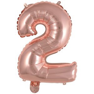 Balónek foliový narozeniny číslo 2 růžovo-zlaté 35 cm Amscan Balónek foliový narozeniny číslo 2 růžovo-zlaté 35 cm Amscan