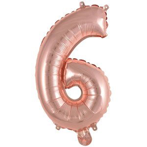 Balónek foliový narozeniny číslo 6 růžovo-zlaté 35 cm Amscan Balónek foliový narozeniny číslo 6 růžovo-zlaté 35 cm Amscan