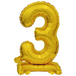 Balónek foliový narozeniny číslo 3 zlatý 38 cm Amscan Balónek foliový narozeniny číslo 3 zlatý 38 cm Amscan