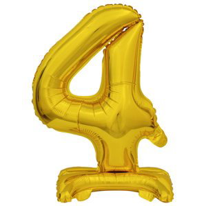 Balónek foliový narozeniny číslo 4 zlatý 38 cm Amscan Balónek foliový narozeniny číslo 4 zlatý 38 cm Amscan