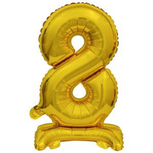 Balónek foliový narozeniny číslo 8 zlatý 38 cm Amscan Balónek foliový narozeniny číslo 8 zlatý 38 cm Amscan