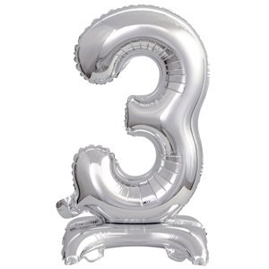Balónek foliový narozeniny číslo 3 stříbrný 38 cm Amscan Balónek foliový narozeniny číslo 3 stříbrný 38 cm Amscan
