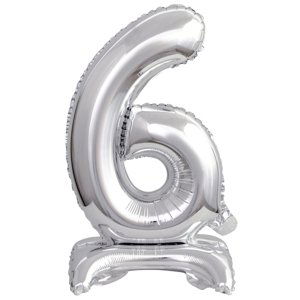 Balónek foliový narozeniny číslo 6 stříbrný 38 cm Amscan Balónek foliový narozeniny číslo 6 stříbrný 38 cm Amscan