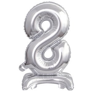 Balónek foliový narozeniny číslo 8 stříbrný 38 cm Amscan Balónek foliový narozeniny číslo 8 stříbrný 38 cm Amscan