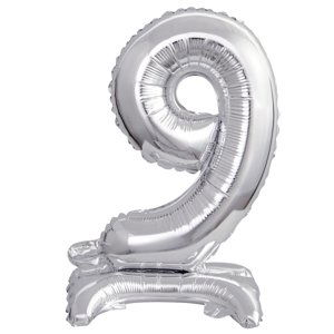 Balónek foliový narozeniny číslo 9 stříbrný 38 cm Amscan Balónek foliový narozeniny číslo 9 stříbrný 38 cm Amscan