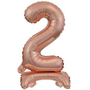 Balónek fóliový narozeniny číslo 2 růžovo-zlaté 38 cm Amscan Balónek fóliový narozeniny číslo 2 růžovo-zlaté 38 cm Amscan