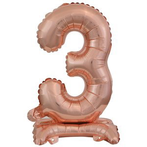Balónek fóliový narozeniny číslo 3 růžovo-zlaté 38 cm Amscan Balónek fóliový narozeniny číslo 3 růžovo-zlaté 38 cm Amscan