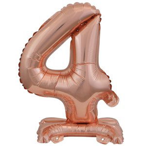 Balónek fóliový narozeniny číslo 4 růžovo-zlaté 38 cm Amscan Balónek fóliový narozeniny číslo 4 růžovo-zlaté 38 cm Amscan
