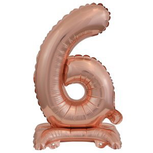 Balónek fóliový narozeniny číslo 6 růžovo-zlaté 38 cm Amscan Balónek fóliový narozeniny číslo 6 růžovo-zlaté 38 cm Amscan