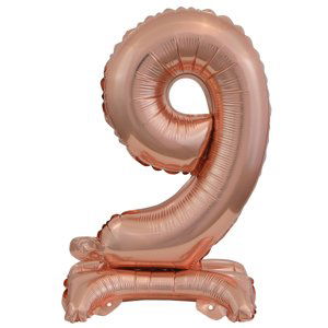 Balónek fóliový narozeniny číslo 9 růžovo-zlaté 38 cm Amscan Balónek fóliový narozeniny číslo 9 růžovo-zlaté 38 cm Amscan