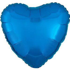 Balónek srdce modré metalické Amscan Balónek srdce modré metalické Amscan