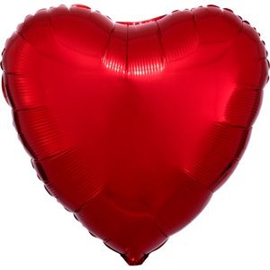 Balónek srdce červené metalické Amscan Balónek srdce červené metalické Amscan