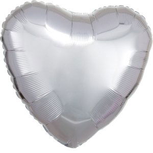 Balónek srdce stříbrné metalické Amscan Balónek srdce stříbrné metalické Amscan