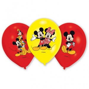 Mickey Mouse balonky 6ks 27,5cm Amscan Mickey Mouse balonky 6ks 27,5cm Amscan