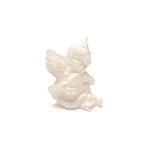 Svíčka anděl s Bilbí bílá perleťová 9,5 cm x 10 cm x 7,5 cm Svíčka anděl s Bilbí bílá perleťová 9,5 cm x 10 cm x 7,5 cm
