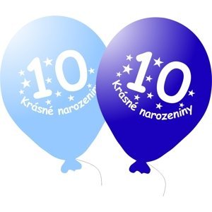 Balónek modrý KRÁSNÉ NAROZENINY číslo 10 - 5 ks balonky.cz Balónek modrý KRÁSNÉ NAROZENINY číslo 10 - 5 ks balonky.cz