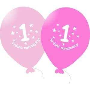 Balónek růžový KRÁSNÉ NAROZENINY číslo 1 - 5 ks balonky.cz Balónek růžový KRÁSNÉ NAROZENINY číslo 1 - 5 ks balonky.cz