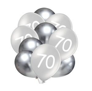 Balónky 70 narozeniny stříbrné 10 ks 30 cm mix Balonky.cz Balónky 70 narozeniny stříbrné 10 ks 30 cm mix Balonky.cz