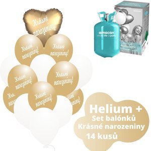 Helium set - srdce zlaté balónky KRÁSNÉ NAROZENINY - Balonky.cz Helium set - srdce zlaté balónky KRÁSNÉ NAROZENINY - Balonky.cz