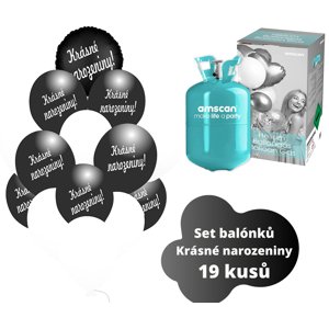 Helium set - černé balónky KRÁSNÉ NAROZENINY - balonky.cz Helium set - černé balónky KRÁSNÉ NAROZENINY - balonky.cz