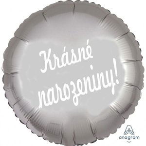 Balónek fóliový stříbrný kruh Krásné narozeniny! balonky.cz Balónek fóliový stříbrný kruh Krásné narozeniny! balonky.cz